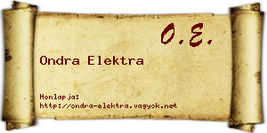 Ondra Elektra névjegykártya